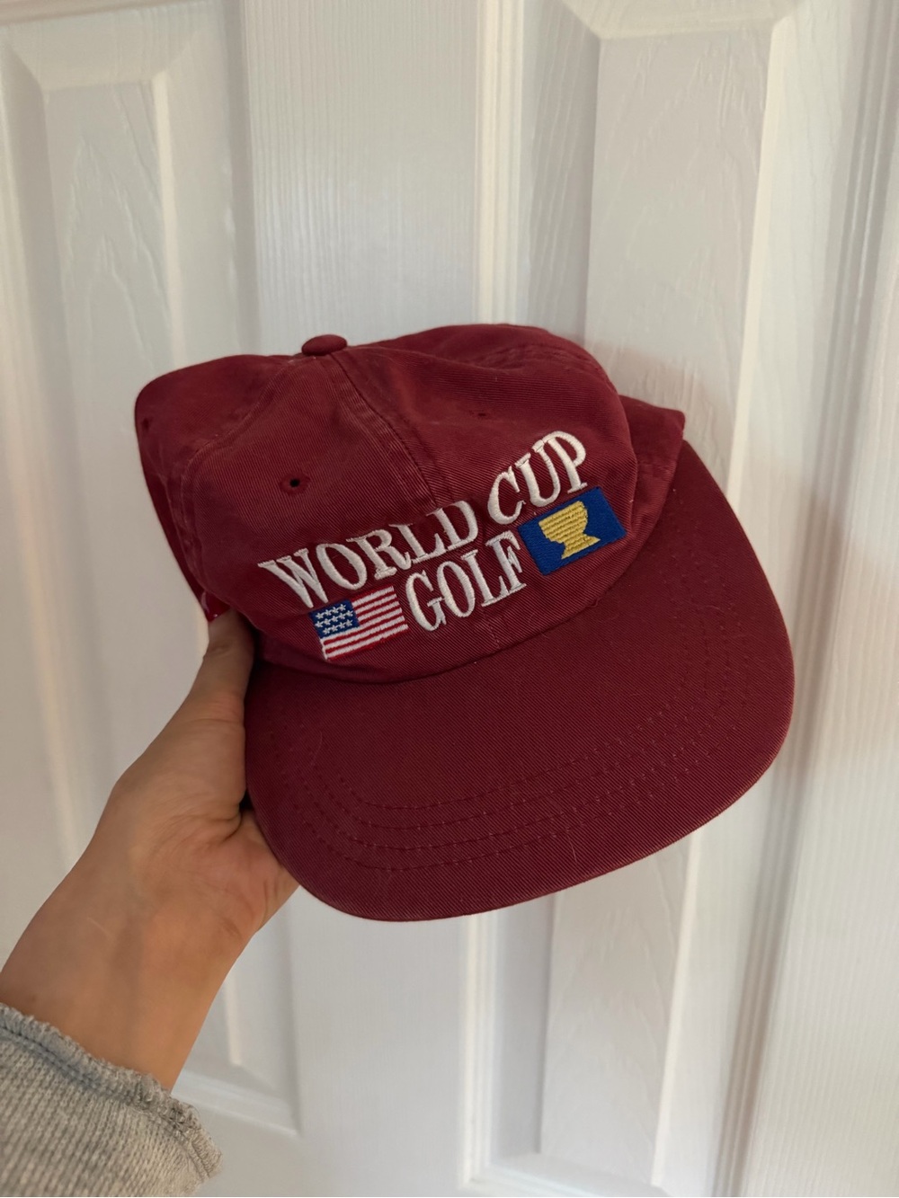 1997 World Cup Golf Embroidered Vintage Dad Hat - Burgundy